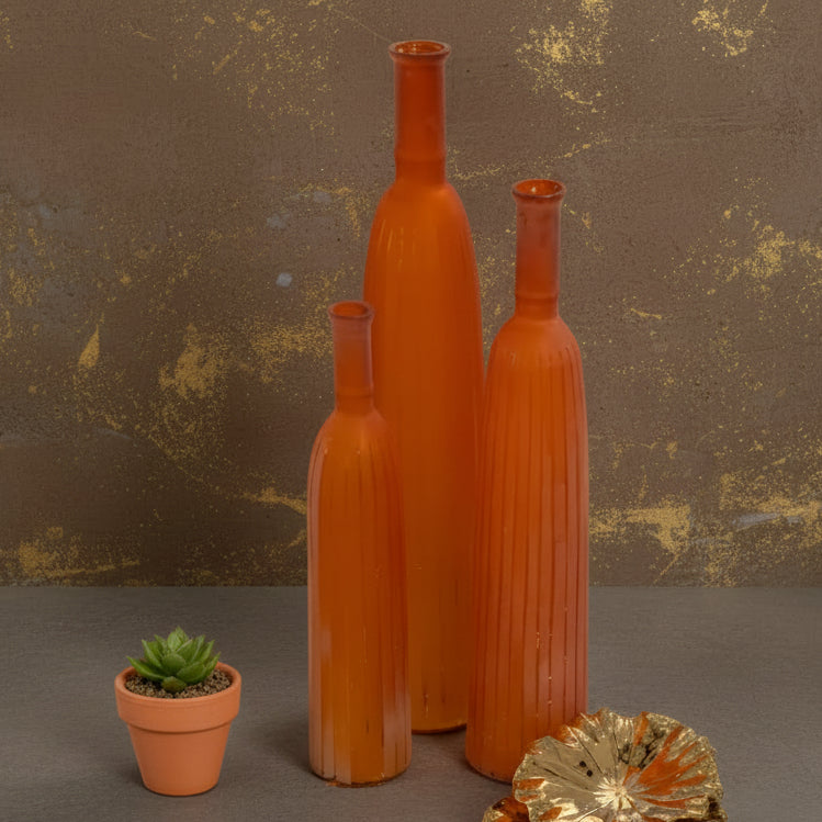 Glass Vase Bottle Set of Three