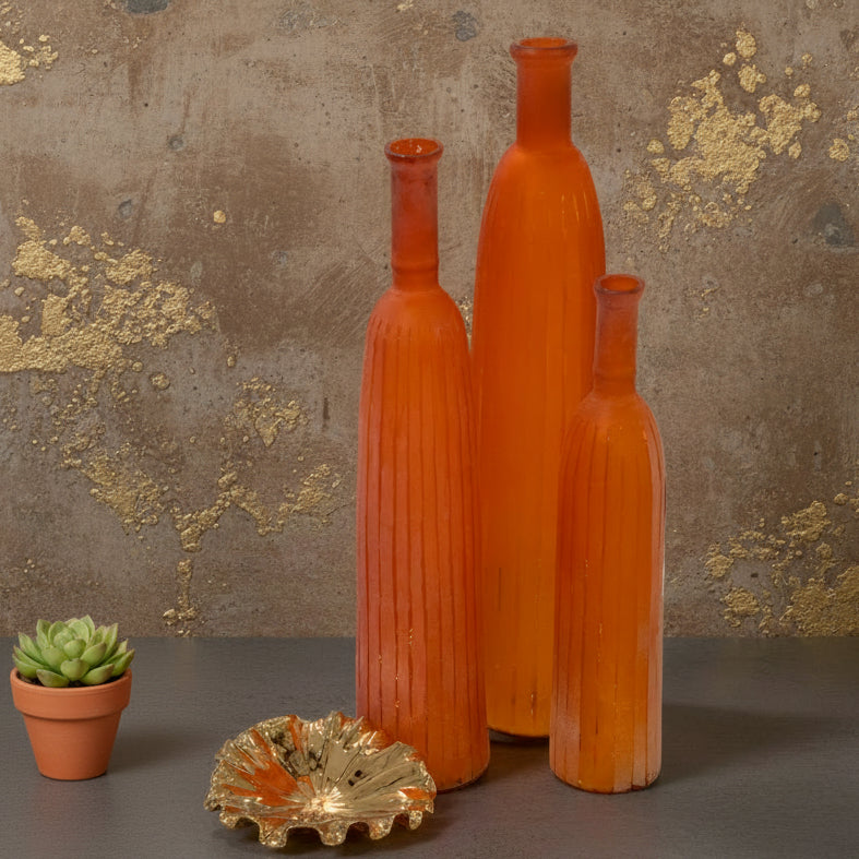 Glass Vase Bottle Set of Three