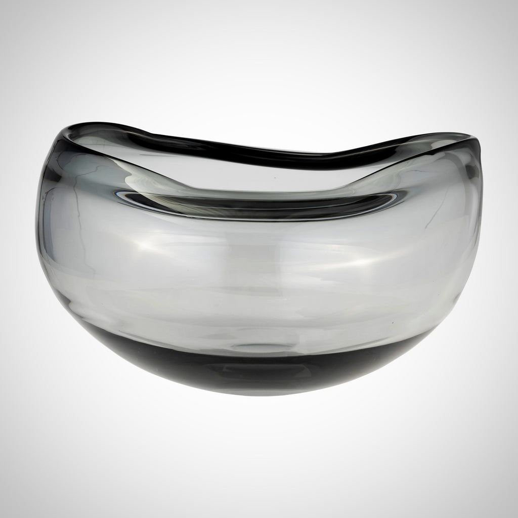 Glass, 10"d Irregular Shape Bowl, Smoke