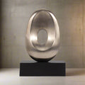 18", Metal Oval Sculpture,slvr/blk