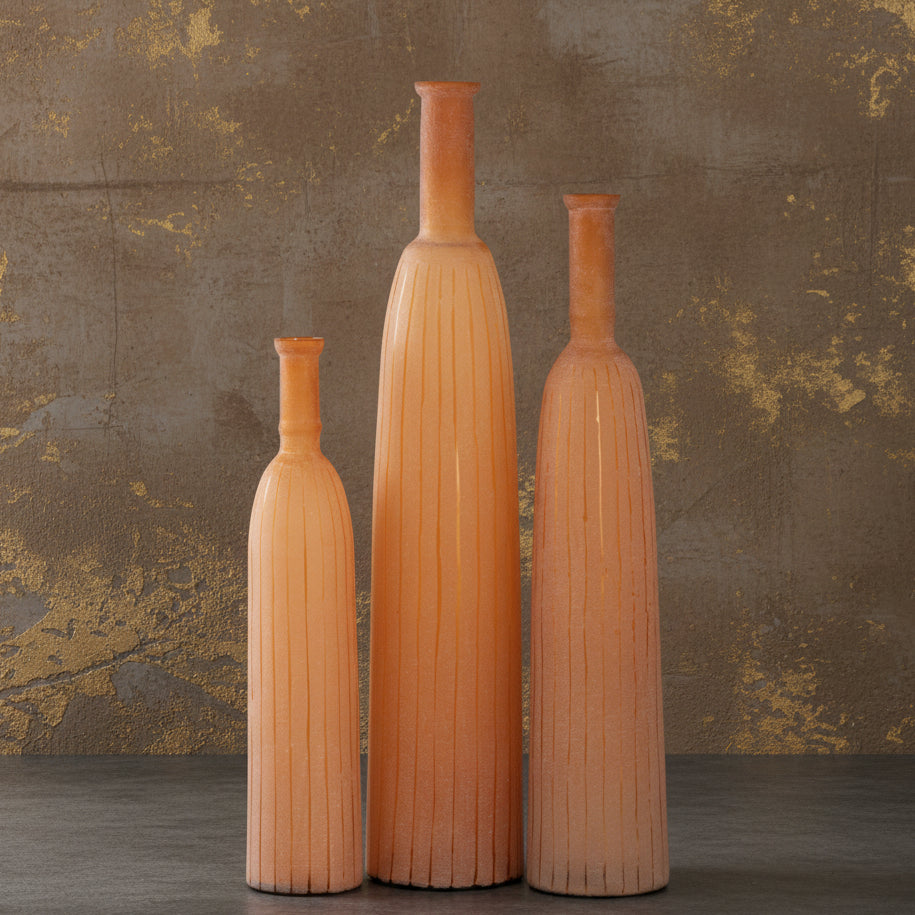 Glass Vase Bottle Set of Three