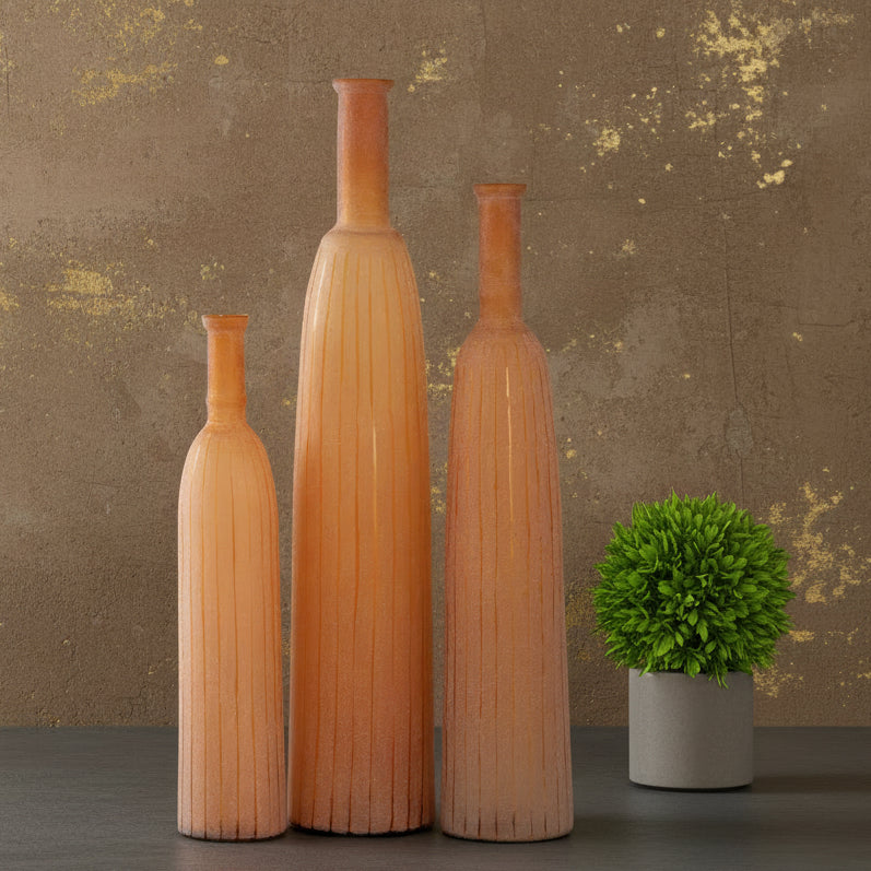 Glass Vase Bottle Set of Three