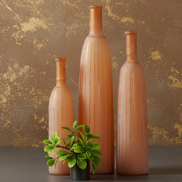 Glass Vase Bottle Set of Three