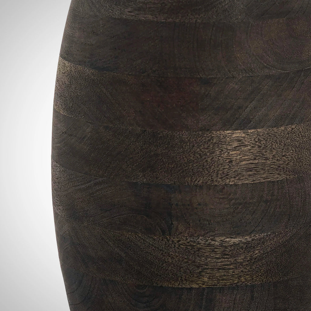 Large Metal And Wood Vase