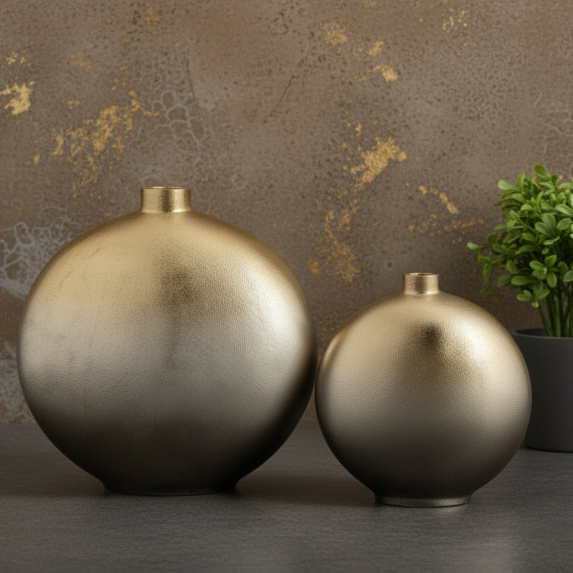 Metal Vase Set Of Two