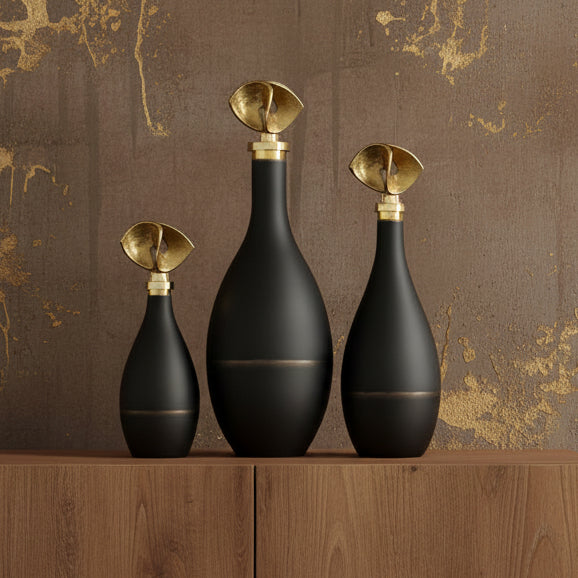 Glass Vase Bottles Set of Three