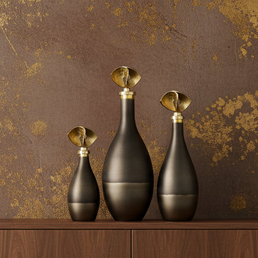 Glass Vase Bottles Set of Three