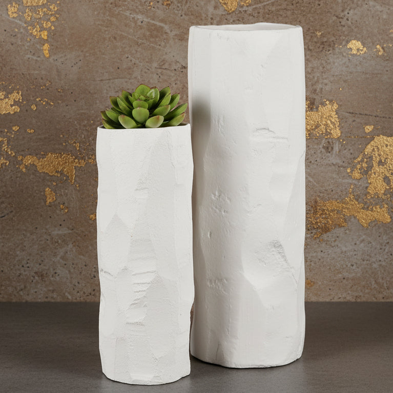 Large White Bag Ceramic Vase