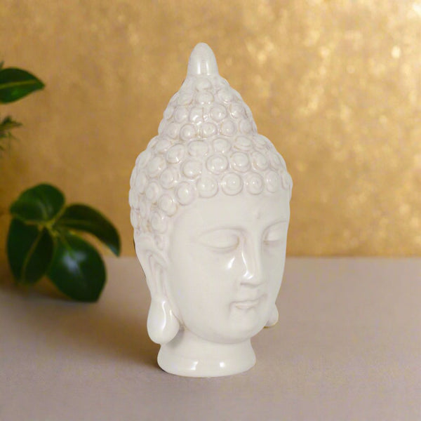 White Ceramic Buddha Head