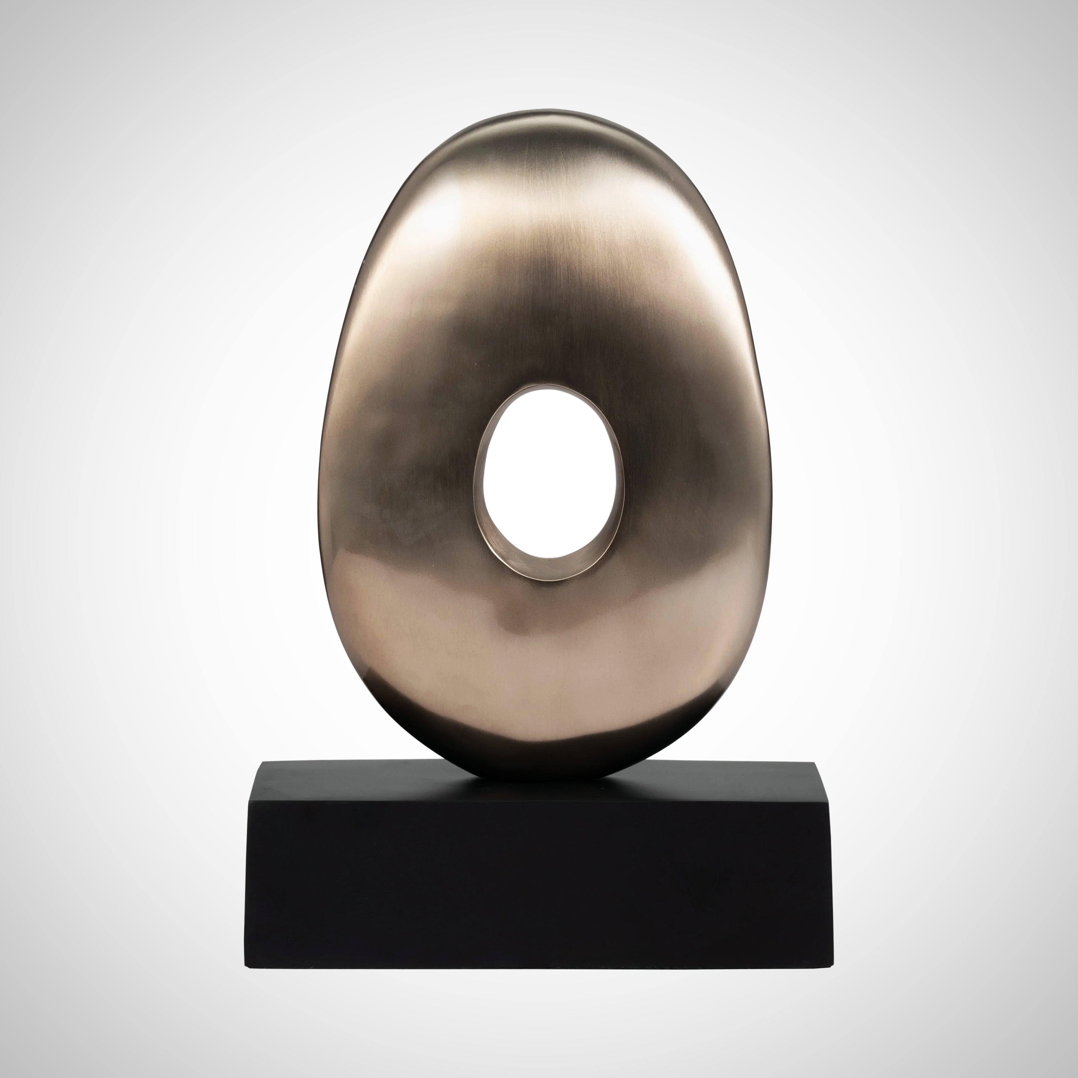 18&quot;, Metal Oval Sculpture,slvr/blk