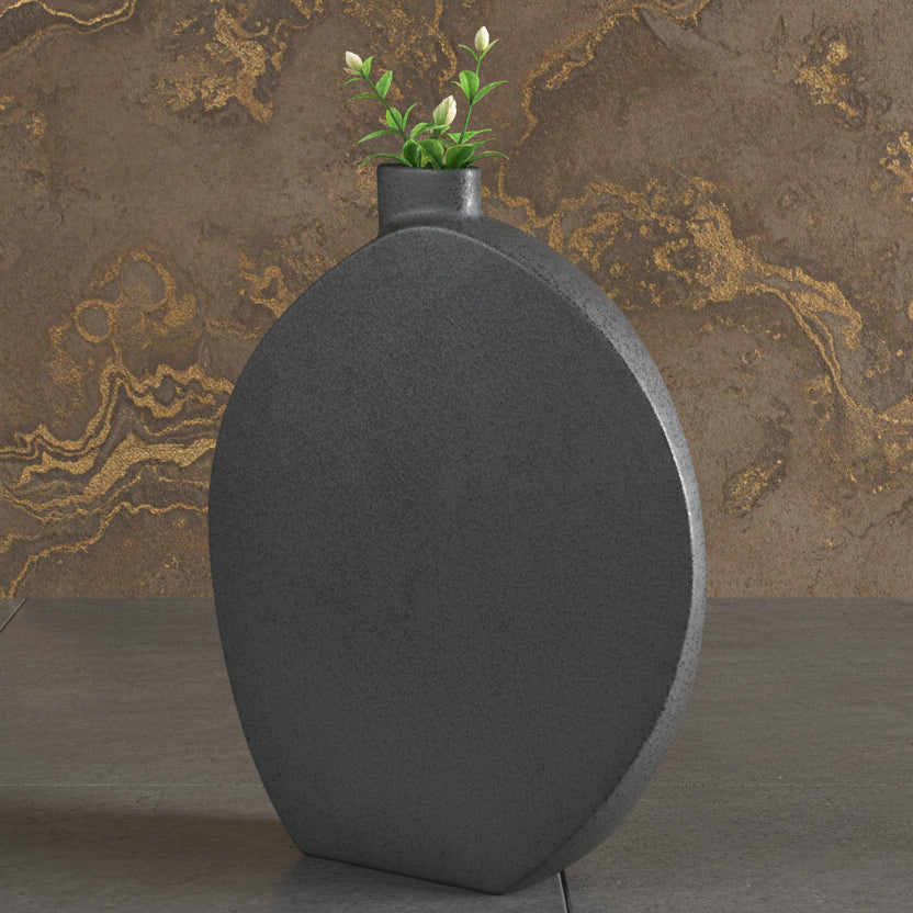 Large Vase Black Earthenware