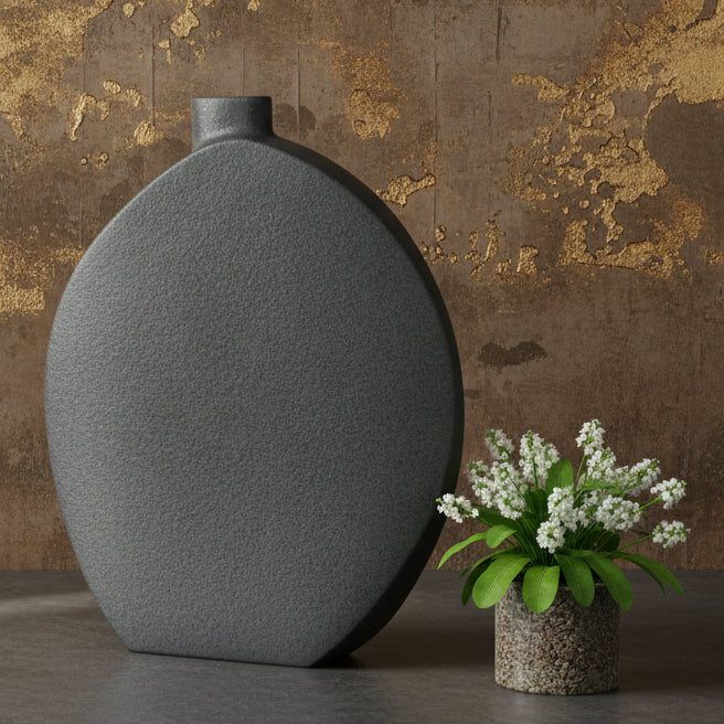 Large Vase Black Earthenware