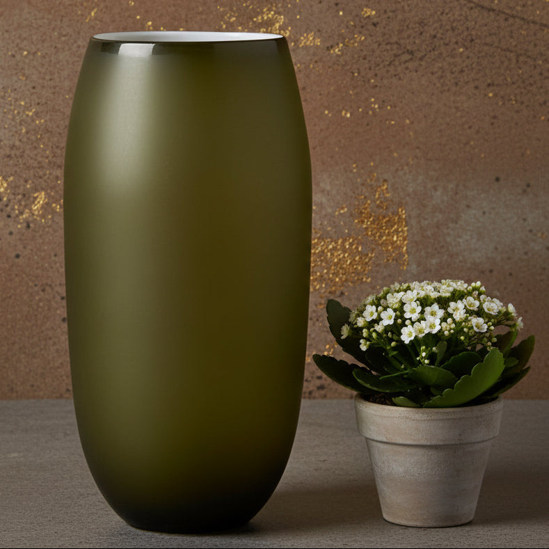 Olive Glass Vase
