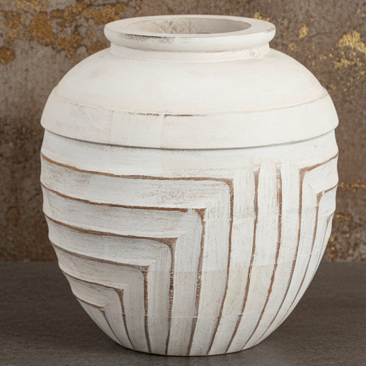 White Mango Wood Vase