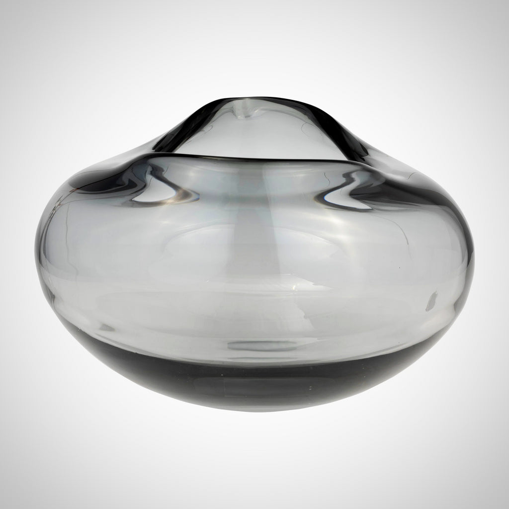 Glass, 10"d Irregular Shape Bowl, Smoke