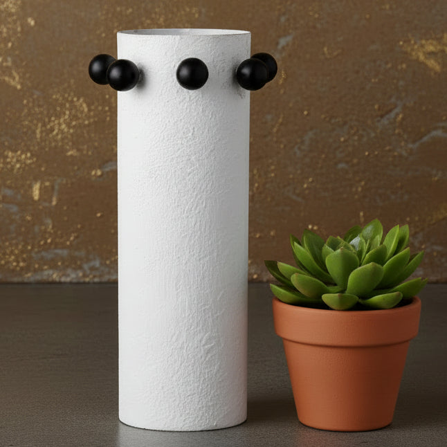 Metal Beaded Vase Set Of Two