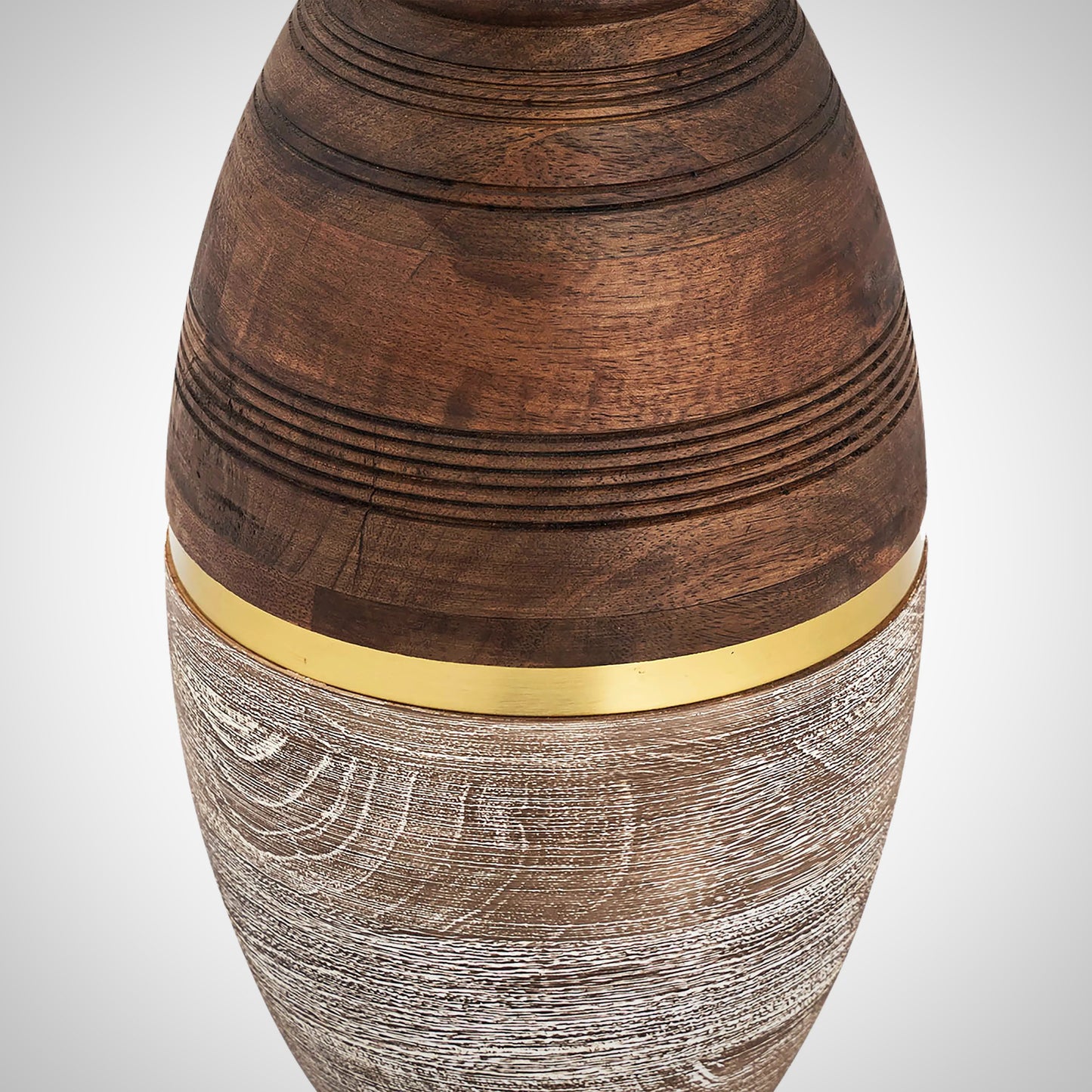Large Two-Toned Mango Wood Vase