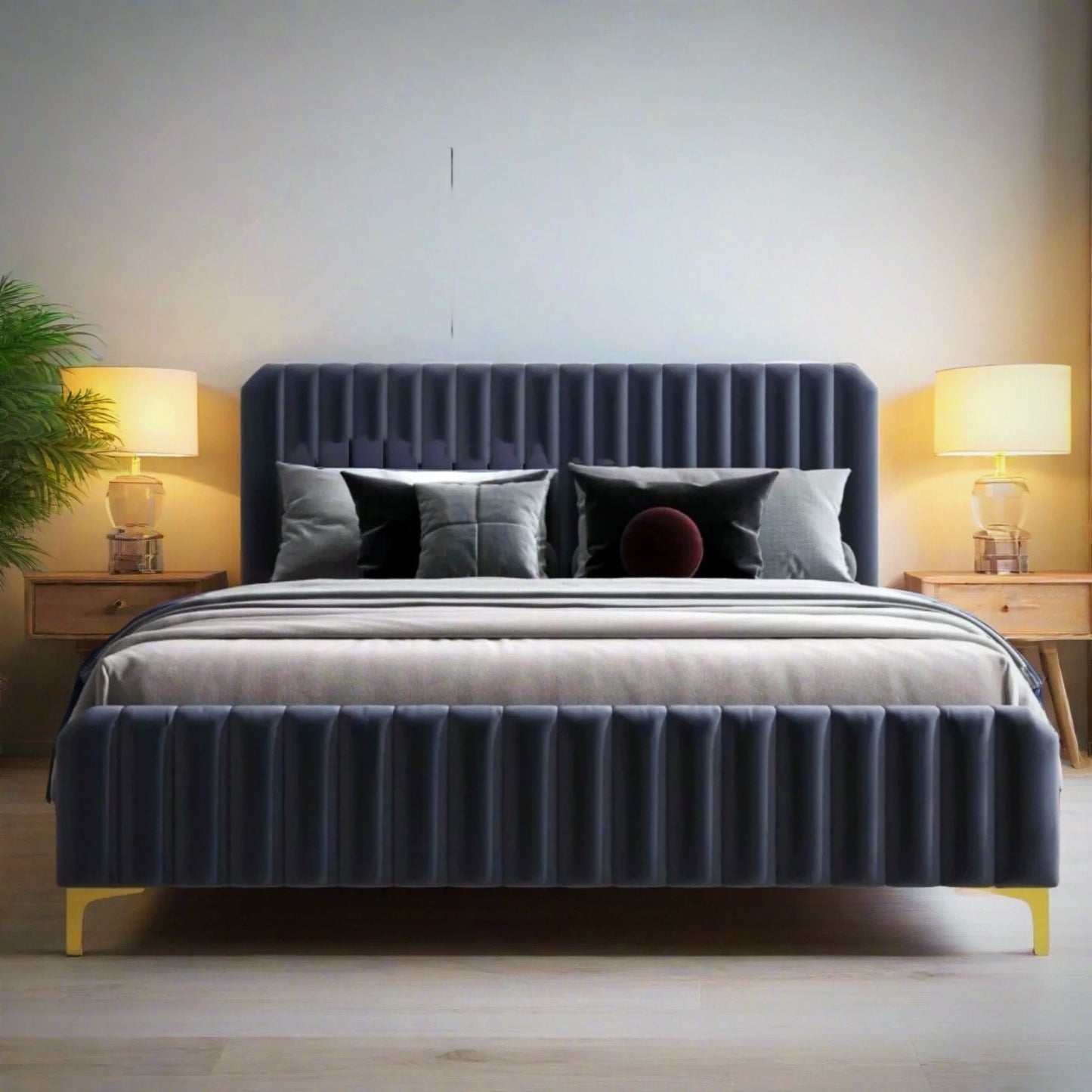 Cama Queen Crawford Gris