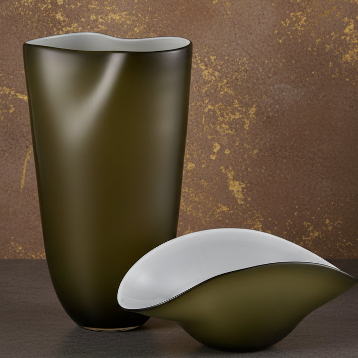 Olive Glass Vase