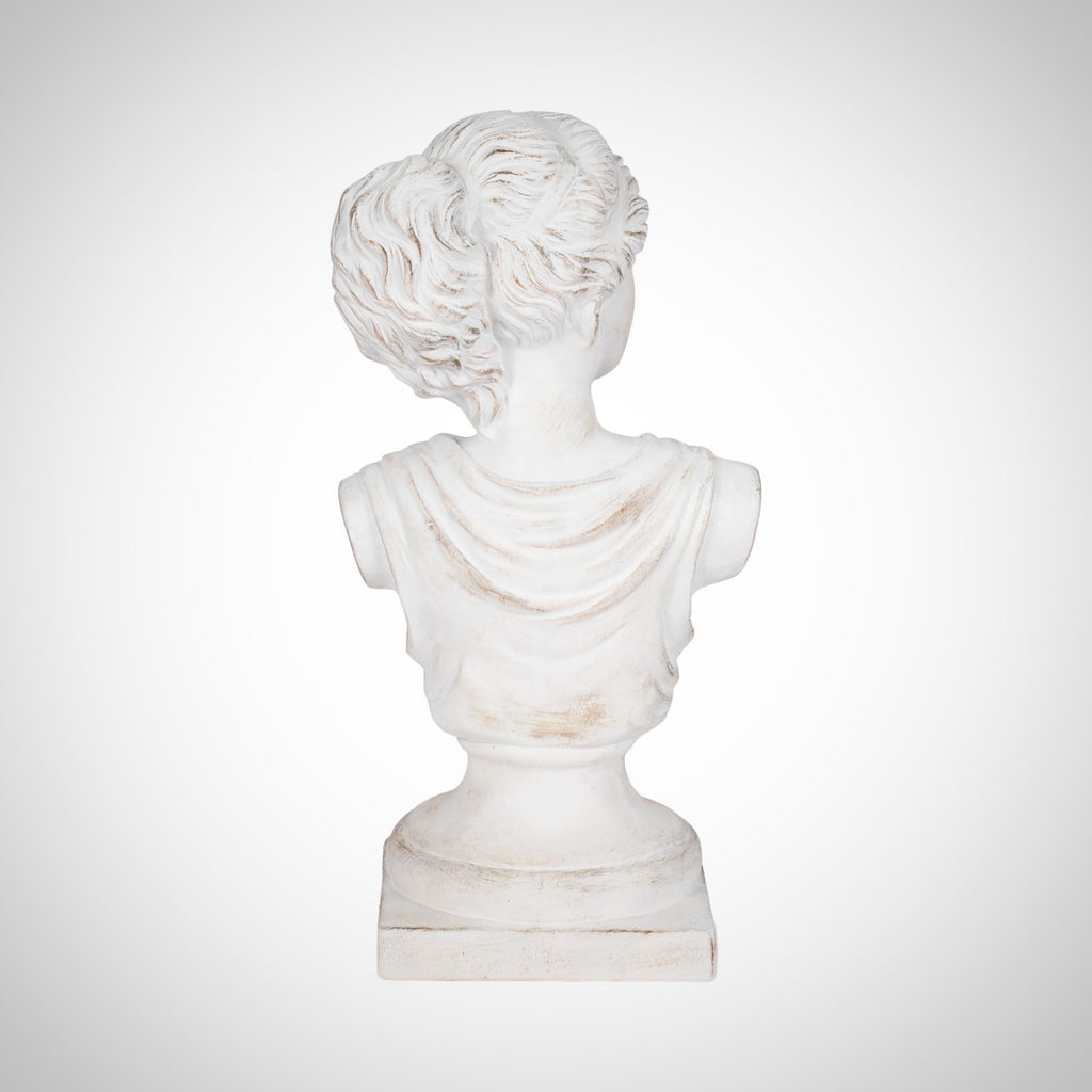 20" Venus Bust Distressed Resin, White