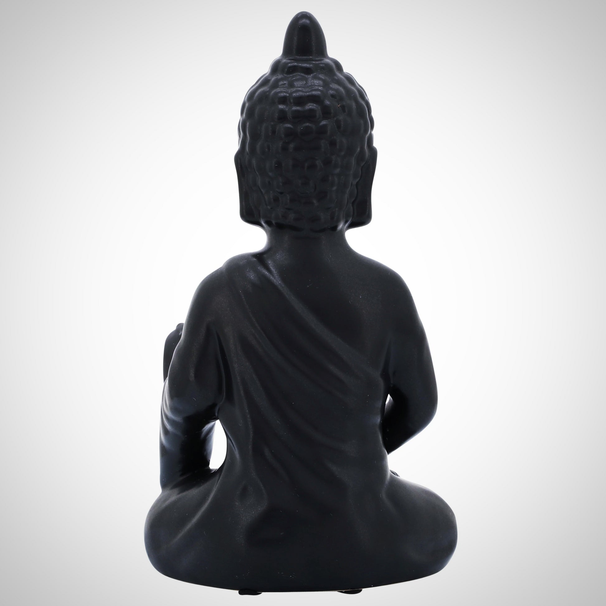 10&quot;, Black Ceramic Seated Buddha