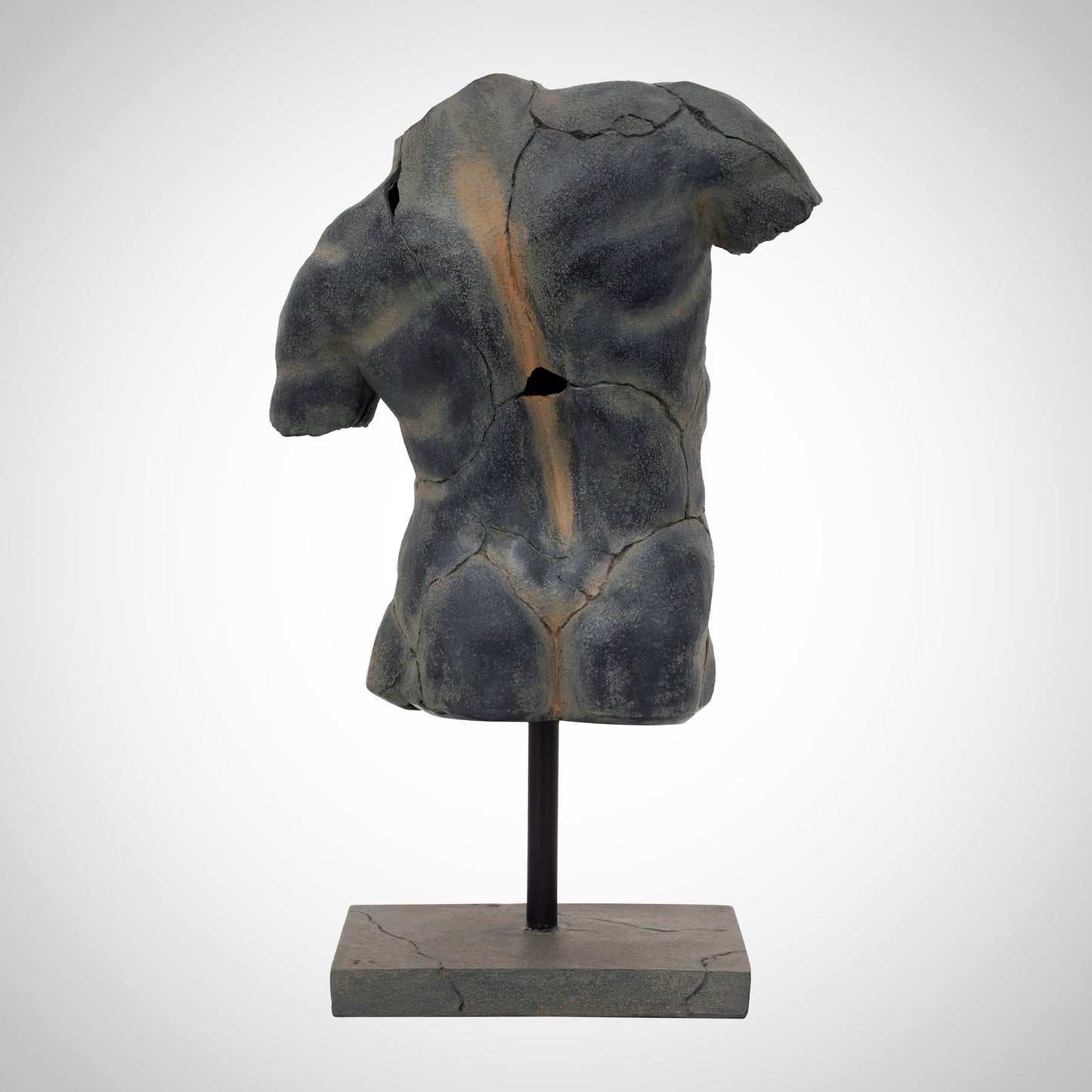 Cracked Torso Sculpture, Grey