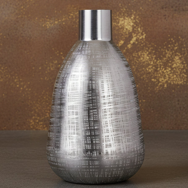 Large Silver and Metal Vase
