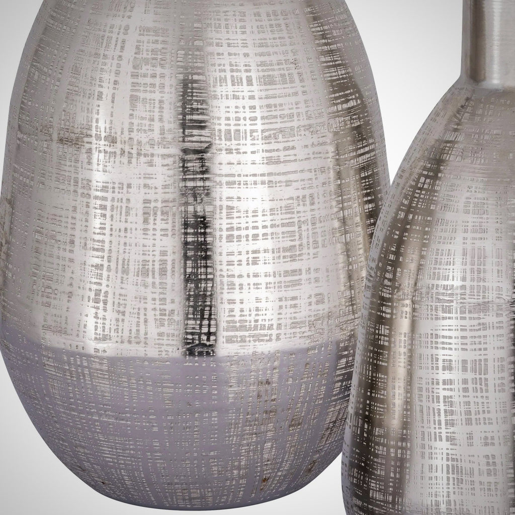 Large Silver and Metal Vase
